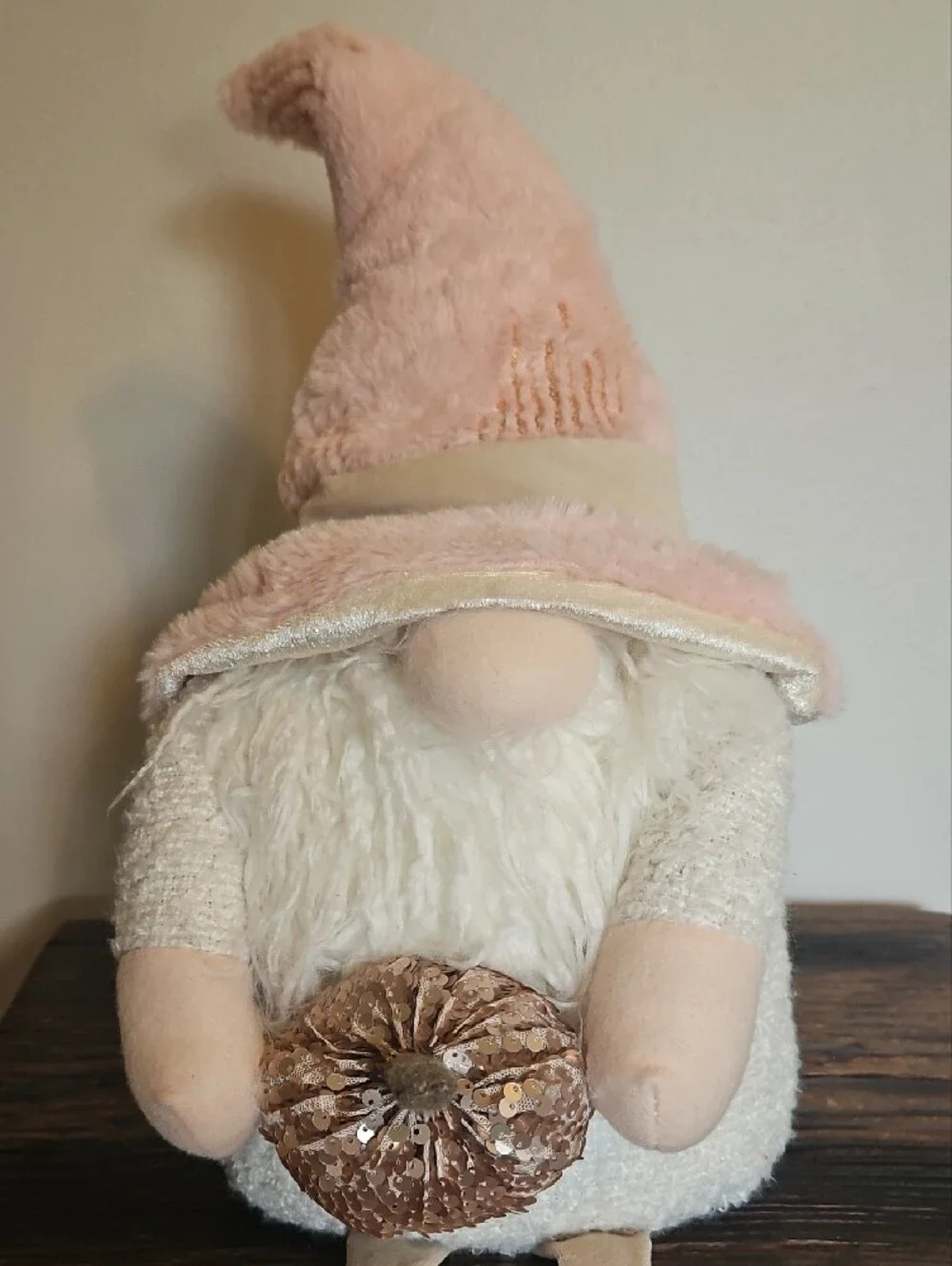 Plush Pink Gnome Holiday Decor